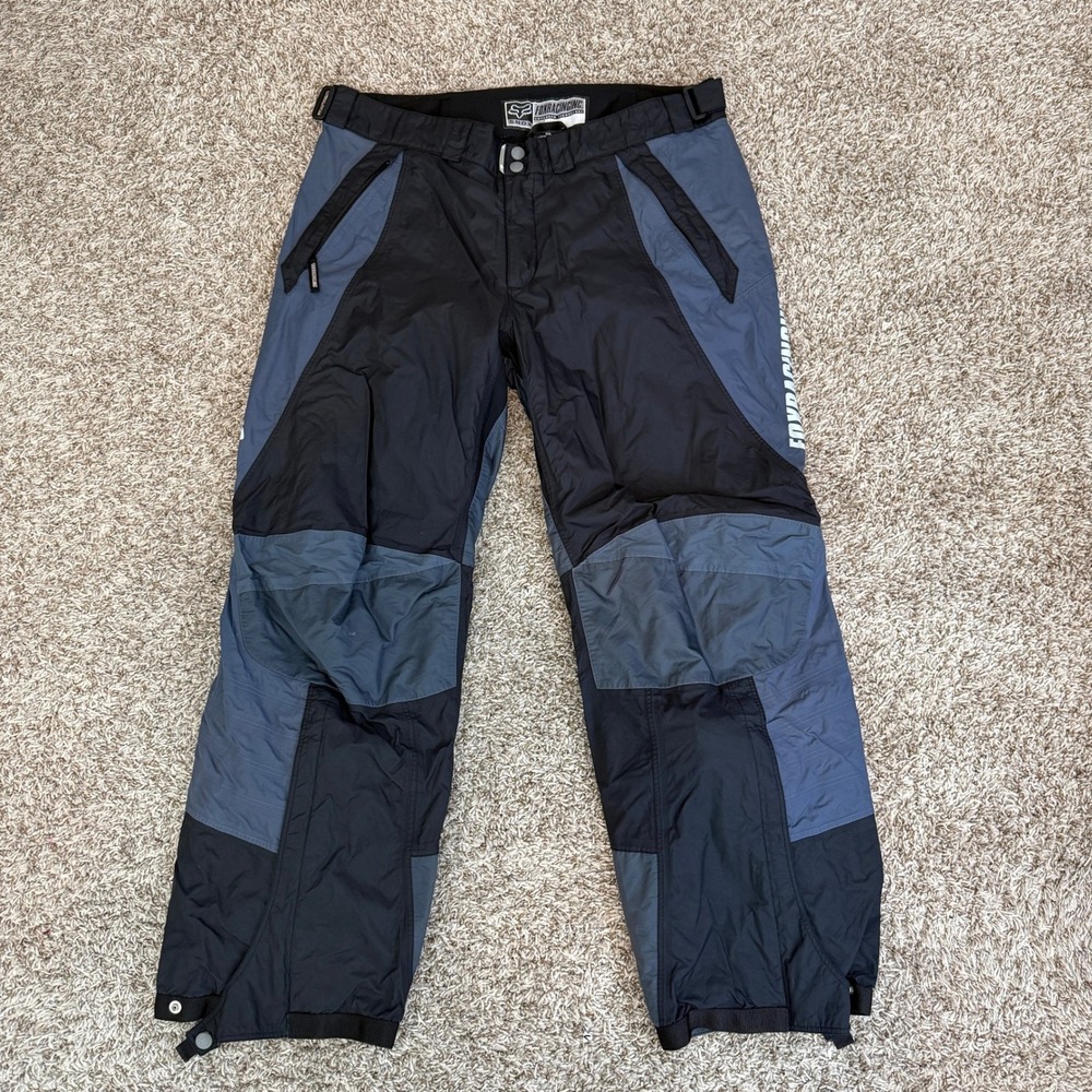 Fox Racing Snow Pants Mens Black Gray Waterproof Snowmobile Vented Riding Y2K